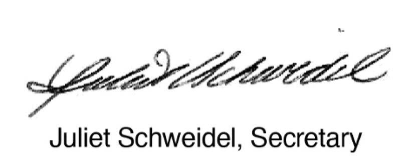 Juliet Schweidel, Secretary